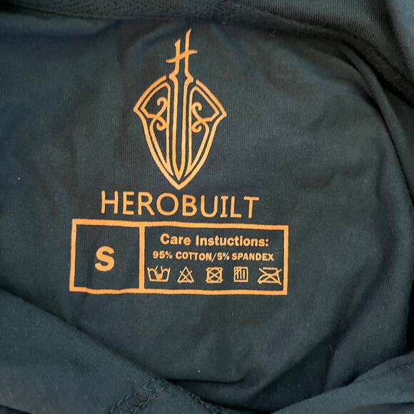 Hero Built Activewear Hoodie Shirt in Black Size Small - Picture 9 of 9